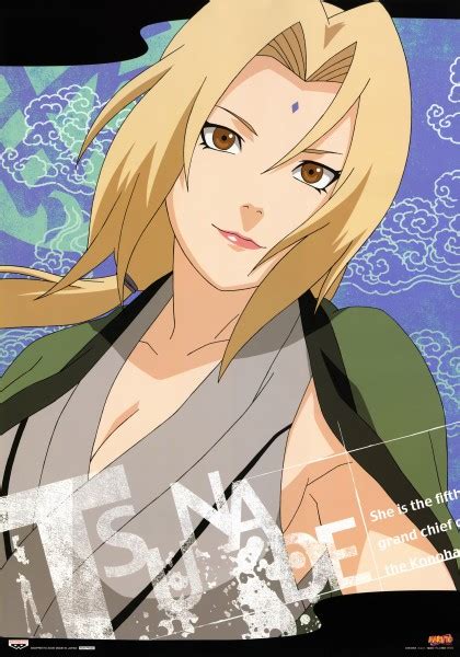 Tsunade Dt. A beautiful and busty girl Tsunade is represented as a woman with chocolate-colored eyes and straight, long blonde hair, which she usually ties into a pair of tails. At a more mature age, her mammary glands enhanced markedly and their size was 106 cm was eliminated all day and well-deserved an award.